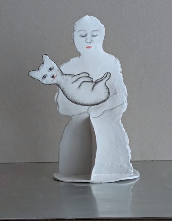 Madona s kočičkou, 2025 ručně kolorovaný porcelán