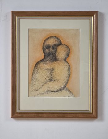 Madona s dítětem, nedatováno (cca 2008) kolorovaná perokresba na papíře